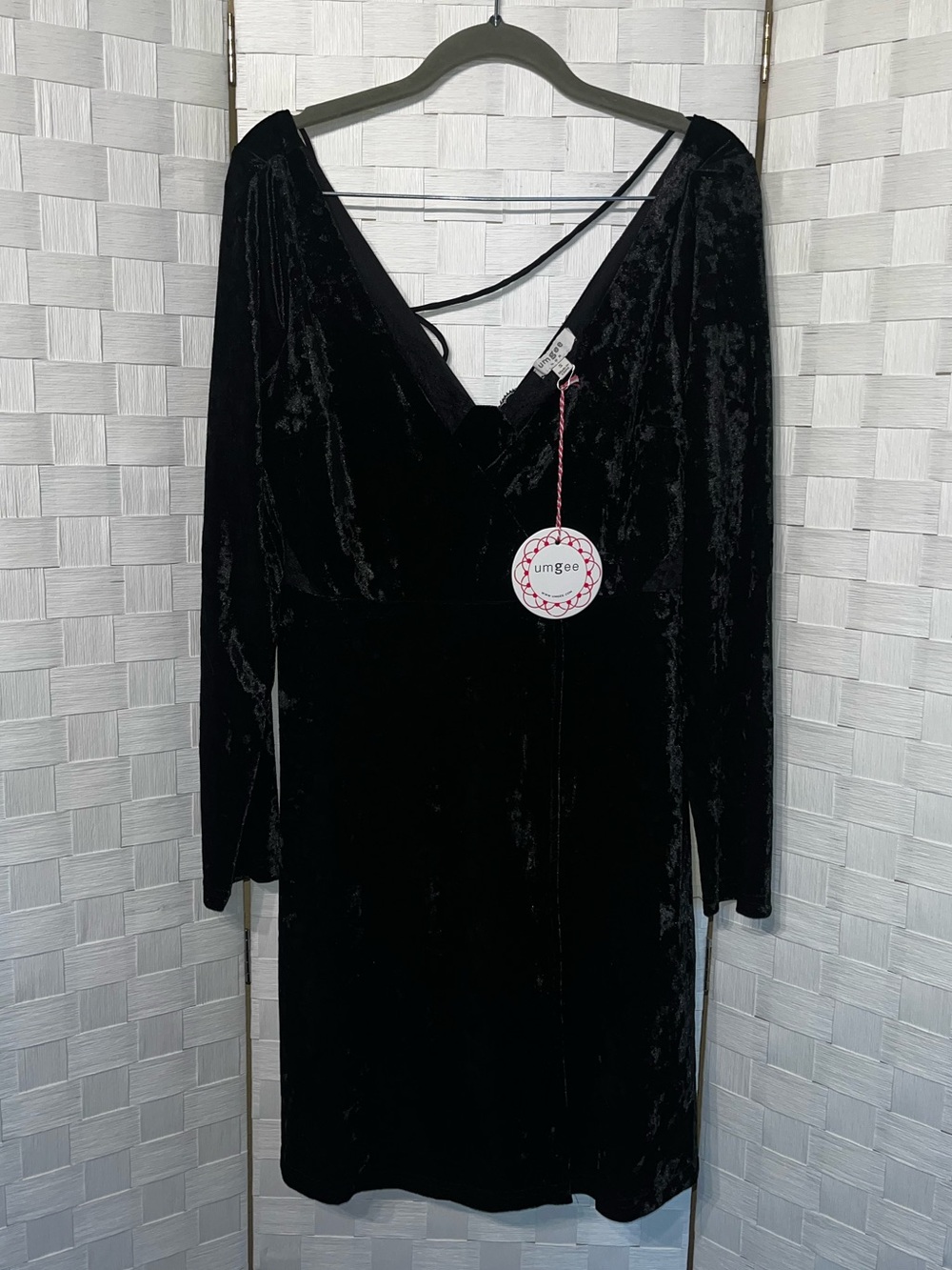 Umgee Black Velvet Whimsy Goth Mini Dress Women’s Size Small